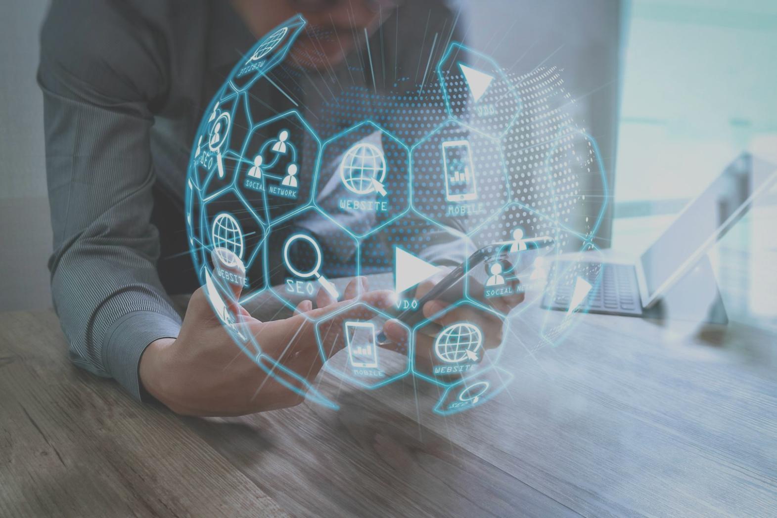 Students collaborating on technology projects in modern learning environment